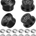Qty.4 Machined Wheels/Rollers Compatible Total Gym Replacement, Fits Models 1000,1100,1400,1500,1600,1700,1800,1900,Achiever,Force,Gold,Max,Platinum,Platinum Plus,Pro,Supra,Supreme,Ultima,Ultra,XLI