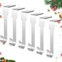 Christmas Stocking Holders, Metal Mantel Hooks Hanger Non-Slip Christmas Stocking Hooks for Fireplace Mantle Christmas Party Decoration (Silver-6pcs)