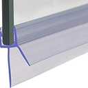 Frameless Shower Door Bottom Seal with Drip Rail 1/4" Thick Glass 33" Long Sweep - Glass Door Seal Strip Stop Shower Leaks