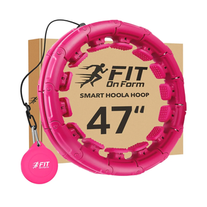 FIT ONFORM Weighted Hula Fit Hoop for Adult Weight Loss, 2 in 1 Smart Fitness Exercise Hoop for Women Abs Workout, Fit on Form 24/28/32 Detachable Knots