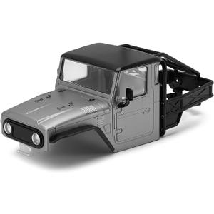 INJORA 87g IR40 Truck Body Shell with Tube Cage for 1/18 TRX4M Defender Bronco Upgrade Part(Grey)