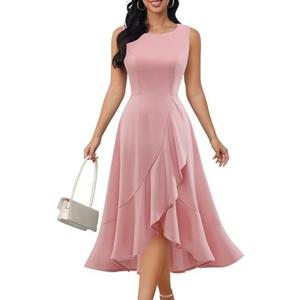 DRESSTELLS Women's Cocktail Formal Wedding Guest Modest Church Vintage Holiday Party Evening Dress,M