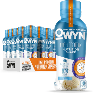 OWYN Only What You Need Protein Shake, High Protein Complete Nutrition Drink, Vanilla, 12 Fl Oz (12 Pack), Best By: 06/01/2027