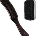 Patelai 2 Pcs Horsehair Felt Hat Brush Kit Lint Brush with Cleaning Sponge Felt Cowboy Hat Remover Kit Remove Dust Lint Brushes for Clothes Western Hats, Shoes(Reddish Brown,Schima Superba)