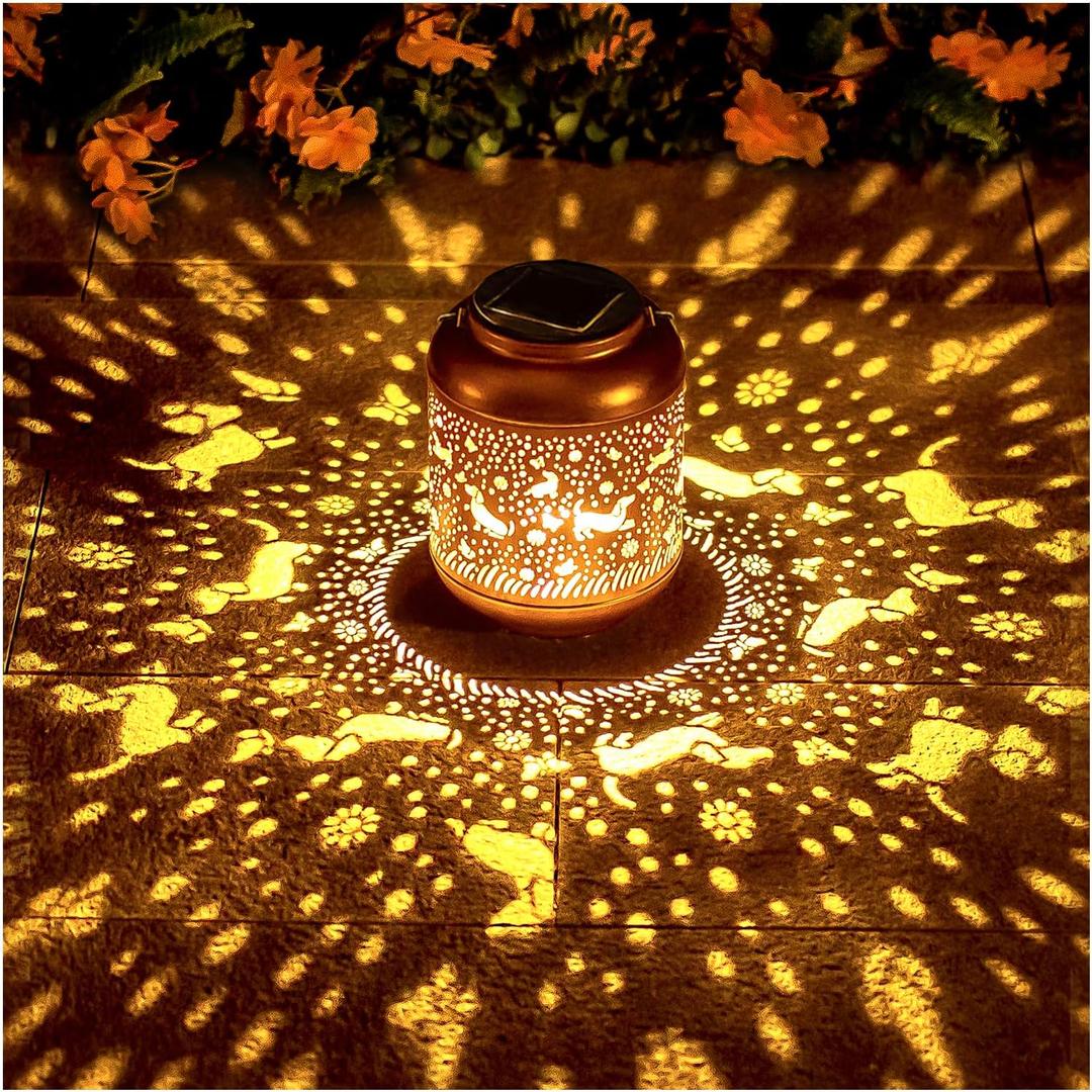 Christmas Gifts for Women Dachshund Dog Solar Lanterns Outdoor Waterproof Hanging Solar Lights Dog Gifts for Women/ Men Metal Decorative LED Lanterns for Garden Decor, Patio, Lawn, Pathway, Yard