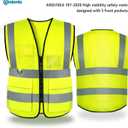 ANDANDA High Visibility Reflective Vest with with 2 Functional Pockets&Multi-scene Use Reflective Vest, Fluorescent yellow, M(1 pack) (M)