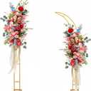 Gold Wedding Flower Arch Stand 2-Pack Curved Half Arch Backdrop Frames (6.6 ft & 7.9 ft) for Ceremony, Proposal, Bridal Shower, Garden Party Metal Event Frame for Floral & Balloon Decorations, Extra Large