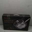 perehome Titanium Pans for Cooking,12 Inch Non-Toxic Frying Pan with Lid