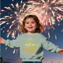 MODNTOGA Toddler Boy Girl Happy New Year Crewneck Sweatshirt Fireworks Graphic Holiday Shirt 2026 Long Sleeve Pullover Tops (Green, 2-3Y)