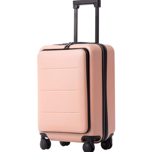 Coolife Luggage Suitcase Piece Carry On ABS+PC Spinner Trolley with pocket Compartmnet(Sakura pink, 20in(carry on))