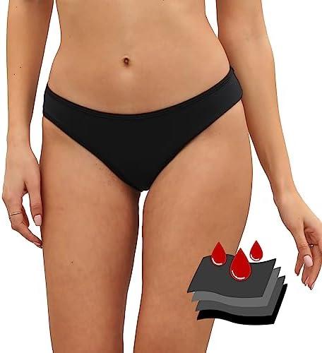 Leoparts Period Swimwear Leakproof Bikini Bottoms Low Rise Swimuit Bottom Briefs for Teen Girls Women.S
