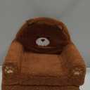 MOONBEEKI 2-in-1 Foldable Toddler Couch, Soft Sherpa Fabric with Washable Cover, Convertible Sofa to Lounger, Kids Sofa for Playroom, Bedroom, Living Room, Birthday Gift, Ages 1-3, Bear, Medium