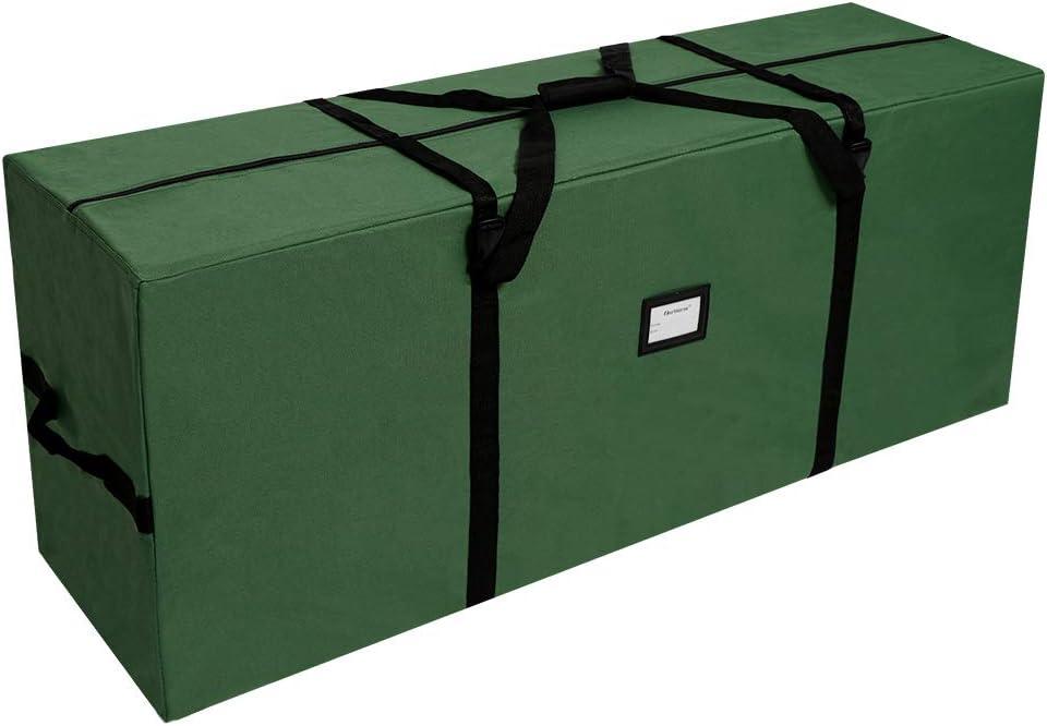 AerWo Christmas Tree Storage Bag 7.5, Extra Large Christmas Tree Storage Box Containers Fits Up to 7.5 Ft Artificial Trees Heavy Duty 600D Oxford Xmas Holiday Tree Bag with Handles & Dual Zipper (Green)