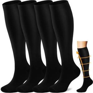 ACTINPUT Compression Socks Men Women Circulation-Best Support for Nurses Running Cycling (Black, Small/ Medium)