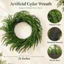 Wavwavw 31" Christmas Large Cedar Wreath for Front Door
