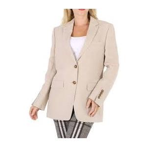 BURBERRY Ladies Loulou Oatmeal Single-Breasted Tailored Jacket, Brand Size 41LG