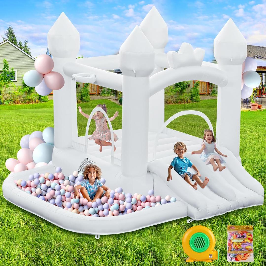 Fincome Bounce House, Castle Style, White
