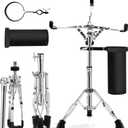 Snare Drum Stand with Drum Sticks Holder,Tall Drum Pad Stand Adjustable Height 14.5 to 22 Inches Accessories Arm Kit Tripod Snare Stand for Drum Set Fit for 14 to 10 Inch Lightweight Drum Practice Pad Stand for Drum Beginners