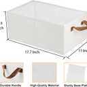 Fordonral Pack of 3 Large Capacity Storage Bins Closet Organizer System, Sturdy Foldable Boxes for Organizing Clothing, Sheets, Toys, Books - Shelf Shelves Basket Bin Linen White