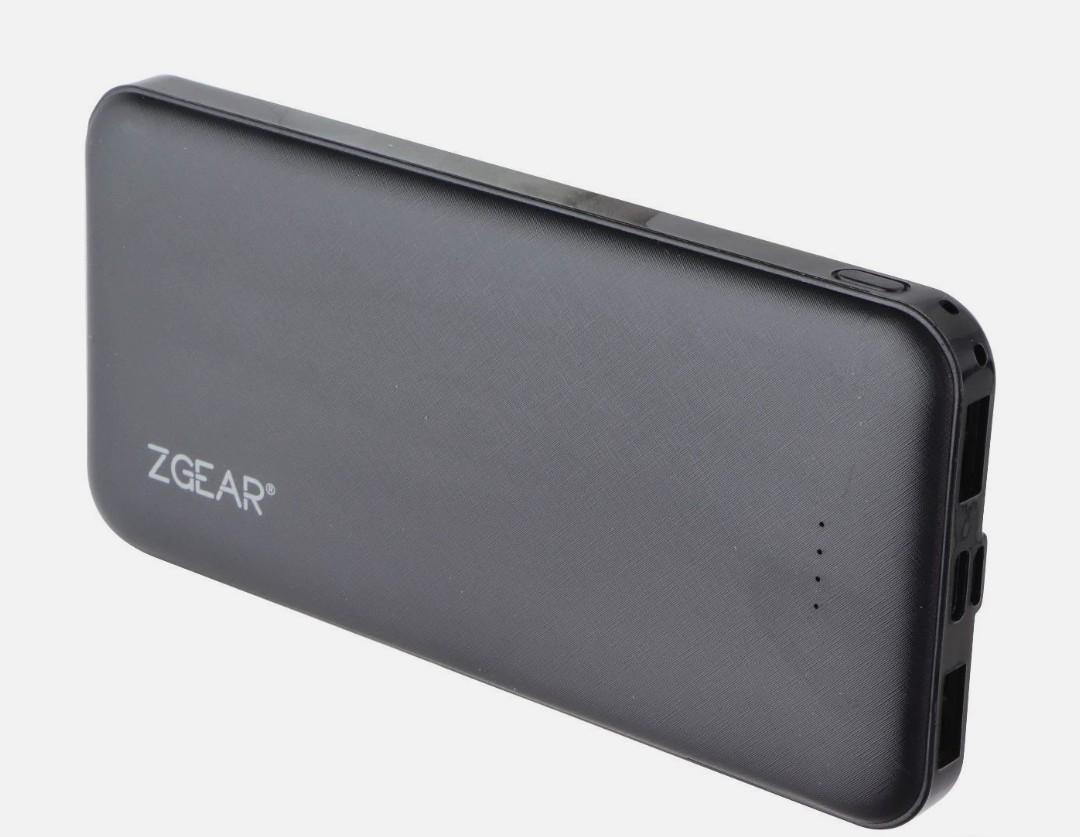 ZGear (10,000mAh) Slim Power Bank with Dual Charging Ports - Black