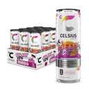 CELSIUS GALAXY VIBE Sparkling Strawberry Watermelon, Sugar Free Energy Drink, 12 Fl Oz (Pack of 12) (EXP 08/31/26)