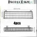 4 Pcs 15.75 x 3.94 x 1.97 Inch Metal Grid Wall Baskets with Hooks Grid Wall Shelves Hanging Wire Basket Multi Function Storage Organizer for Kitchen Organizing Display (Black)