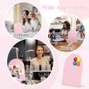 Shimeyao 2 Pcs Pink Magnetic Bulletin Board for Tabletops with 8 Magnets 12 x 8.5 Inch Memo Display Easel Stand for Home Office School Kitchen Table Supplies (Arched)