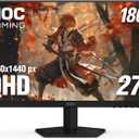 AOC 27 Inch Gaming Monitor 2K QHD 180Hz VA 1ms HDR, Q27G4XN
2560×1440 Computer Monitor, Adaptive Sync, DP 1.4, HDMI 2.0, Height Adjustable, Earphone Out, VESA, 3-Year Zero-Bright-Dot