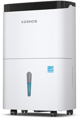 Kesnos 150 Pints Energy Star Dehumidifier with Pump for Home, Basement with Drain Hose & Large Tank, Ideal for Large Spaces up to 7,000 Sq. Ft. - Portable Commercial Dehumidifier with Auto Defrost