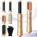 Blow Dryer Brush Set 5 in 1, Hot Air Styler Negative Ion Air Curling Wrap Air Curler, Round Brush Blow Dryer Curling Iron Hair Styling Tools Gift for Dry,Volumize, Straight,Curl,100-120V