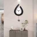 Large Decorative Wall Clock for Living Room Decor Big Pendulum Modern Wall Clock for Kitchen Bedroom Bathroom Non Ticking Silent Clock Wall Decor Battery Operated for Home 31.5 Inch