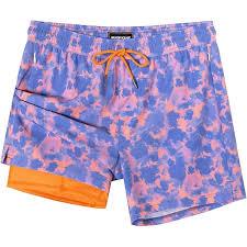 Suffer Men's Swim Shorts - Summer Wave Mens Swim Trunks with Mesh Lining Swimwear Bathing Suits, Large 