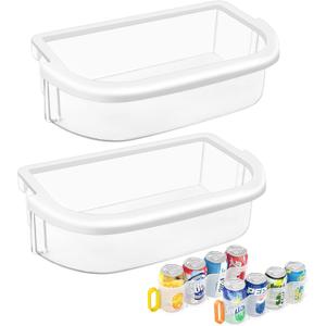 (2 PACK) UPGRADED WPW10289497 Refrigerator Door Bin Shelf Compatible with Whirlpool Refrigerator Door Shelf WRF535SWHV WRF535SMBM,For W10289497 Whirlpool Replacement Door Shelf KRFC300ESS KRFF305ESS (white1)