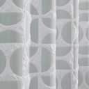 Aiyufeng Green and White Curtains for Bedroom 63 Inch Length for Living Room 2 Panels Set, Soft Airy 3D Embossed Textured Light Filtering Curtains, Rod Pocket Semi Fabric Bedroom Curtains, 38" Wx63 L