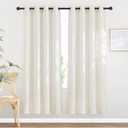 NICETOWN Semi Sheer Curtains 72 inches Long Linen Blend, Grommet Window Treatments Privacy with Light Penetration Bedroom Curtains & Drapes for Loft/Villa, W52 x L72, 2 Panels