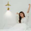 Gold Vintage LED Wall Sconce Set of 2, Wireless Battery Powered Wall Sconce with Remote Control, Dimmable Lighting for Bedroom, Hallway, Farmhouse Indoor Wall Sconce