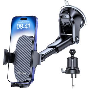 Miracase 3-in-1 Cell Phone Holders for Your Car, Universal Car Phone Holder Mount for Dashboard Air Vent Windshield Compatible with iPhone16 15 14 13 12 11 Pro Max Xs XR X, Galaxy Stripe