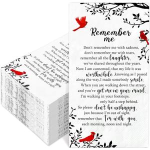 FYSUIMU 200Pcs Funeral Guest Napkins Cardinal Bird Branch Disposable Paper Dinner Napkins for Bereavement Memorial Service Loved Ones, Celebration of Life