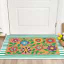 2pcs Spring Doormat Set Colorful Floral Welcome Floor Mats Non-Slip Entrance Green Stripe Door Rugs for Front Porch Entryway Indoor Outdoor Farmhouse Decor, 
Size	23.6*35.4inch