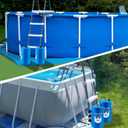 2PCS Pool Ladder Weights 10L Universal Pool Step Weights Sand Bag Waterproof 500D PVC Swimming Pool Stair Weights for Above Ground and Inside Pool with Nylon Handle Blue