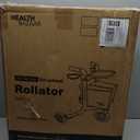 HEALTHBAZAAR 3 Wheels Rollator Walker for Seniors, Foldable Lightweight Walker with Detachable Tray and Storage Bag, Invisible Brake Line, 6 Levels Height Adjustable, 10'' Front Wheels