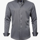 J.VER Men's Dress Shirts Solid Long Sleeve Stretch Wrinkle-Free Formal Shirt Business Casual Button Down Shirts Size 5XL