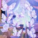 Suncalla 10 Pcs Large Butterfly Party Decoration Mariposas Grandes para Decoracion Big Butterfly 20 Inch 12 Inch 3D Silk Butterflies for Wedding Birthday Party Decor(Purple,Silk)