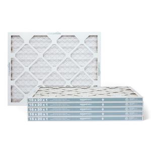 Amazon Basics MERV 5 AC Furnace Air Filter, 16x20x1 inches, 6-Pack (Actual Size: 15.75" x 19.75" x 0.75")