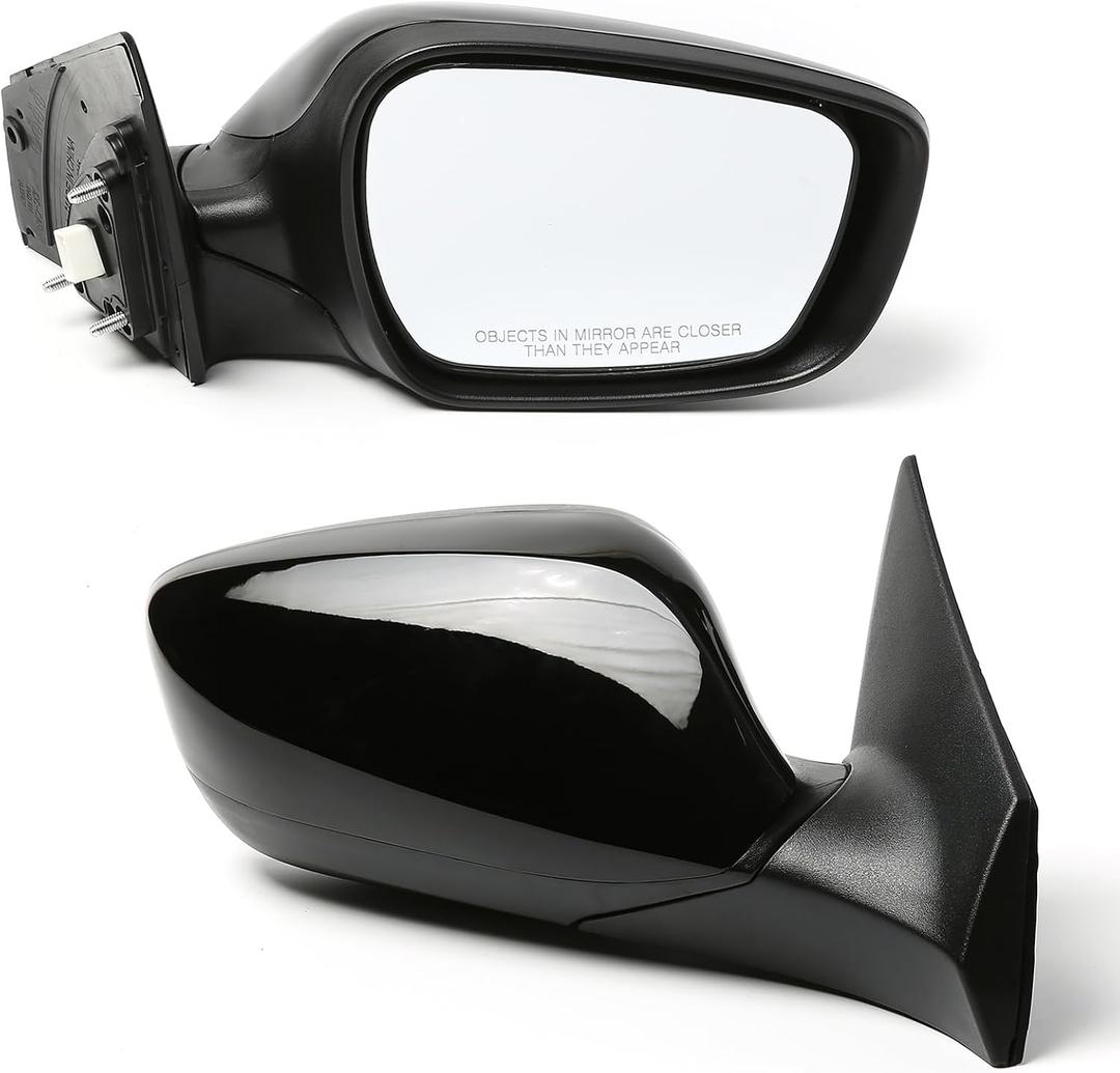 Passenger Side Mirror (Right/RH) Compatible with Hyundai Elantra 2014-2016, Power Adjust, Manual-Folding, 3-Pin Connector, Black Housing, Replaces 876203Y550, HY1321220