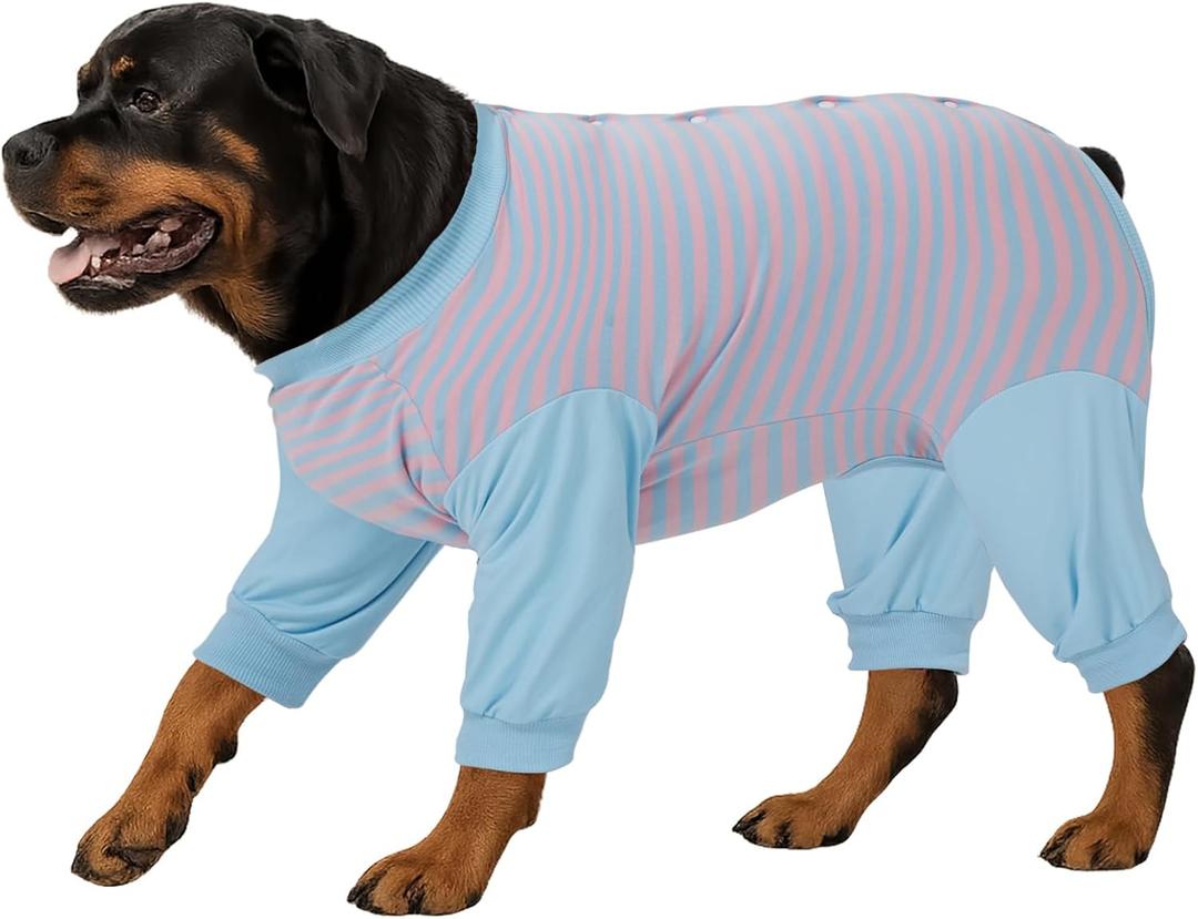 LovinPet Dog Recovery Suit - Medium Large- After Surgery Big Dog Recovery Suit Anti Licking Abdominal Wound Surgical Clothes Post-Operative Vest E-Collar Alternative Recovery Shirt,Blue,XL
