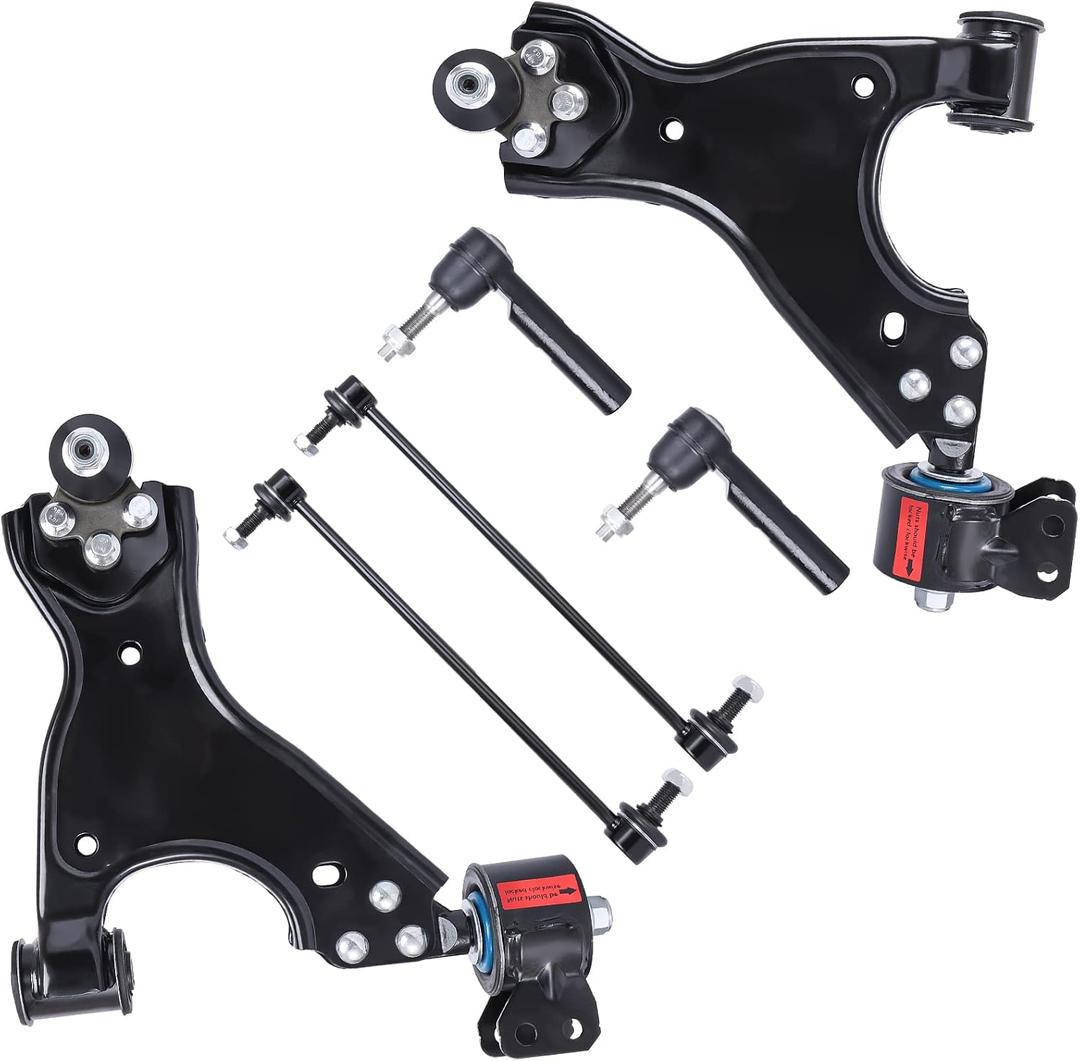 LCWRGS 6PCS Front Suspension Kit for 2008-2017 Buick Enclave 2009-2017 Chevrolet Traverse 2007-2016 GMC Acadia 2007-2010 Saturn Outlook, 2 Lower Control Arms 2 Sway Bars 2 Outer Tie Rods
