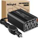 Nilight 300W Power Inverter 12V DC to 110V AC Car Converter with PD 65W USB C & QC3.0 for Phones Tablets Laptop Computer Game Console Kindle iPad DVD Players Black