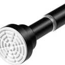 Tension Curtain Rod No Drilling 28 to 48 Inch Spring Tension Rods for Windows Adjustable Curtain Rod Expandable Pressure Curtain Rod Shower Rods for Closets, Bathroom, Kitchen, Doorway (Black)