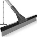 Squeegee Broom for Floor, 24'' Rubber Squeegee with 62'' Long Handle Shower Squeegee for Bathroom Tile, Garage, Deck, Bathroom, Glass, Window (Gray)
